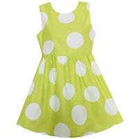 Girls Dress Yellow Dot Dresses Summer Party Birthday Casual Children Clothes