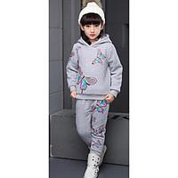 Girl Casual/Daily Floral Sets, Cotton Winter ¾ Sleeve Clothing Set