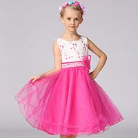 girls floral dress polyester summer sleeveless