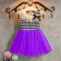 girls solid striped dress cotton summer spring sleeveless