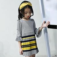 Girl\'s Going out Casual/Daily Holiday Striped Plaid Dress Summer ¾ Sleeve