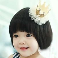 girls fashion trendy cute lace stereo crown princess hair clips