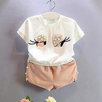 girls casualdaily patchwork sets cotton summer short sleeve clothing s ...