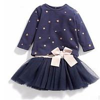 Girl Casual/Daily Print Sets, Cotton Spring Clothing Set