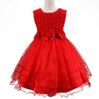 Girl\'s Summer Micro-elastic Medium Sleeveless Dresses/Clothing Sets (Cotton Blends/Lace/Organza)