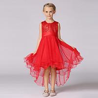 girls solid dress cotton polyester summer sleeveless