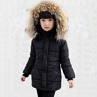 girls casualdaily patchwork down cotton padded rayon winter black red