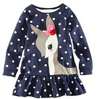 girls dress cotton winter blue