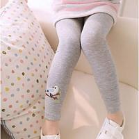 Girl\'s Casual/Daily Animal Print Pants, Cotton Summer / Spring / Fall Pink / White / Gray