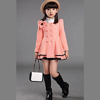 girls casualdaily solid suit blazer cotton winter spring fall pink red