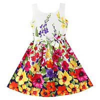 girls fashion flower print party princess kids clothing lovely princes ...