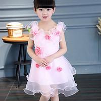 girls patchwork dress polyester summer sleeveless