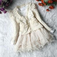Girl\'s Fashion Flower Coats Dresses Clothing Sets Lovely Princess Clothing Set