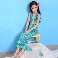 Girl Cartoon Print Swimwear, Spandex