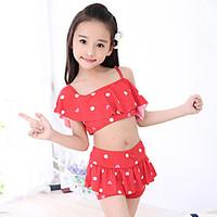 girl dot polka dot swimwear spandex