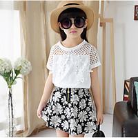 girls casualdaily print sets cotton rayon summer short sleeve clothing ...