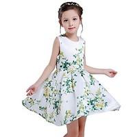 Girl\'s Cotton Fashion Sleeveless primrose Printed sweet princess dress