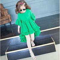 Girl\'s Print Dress, Polyester Summer ¾ Sleeve