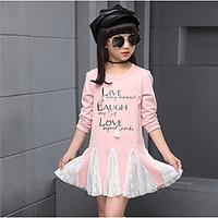 Girl Casual/Daily Solid Shirt, Cotton Polyester Spring Fall Long Sleeve Regular