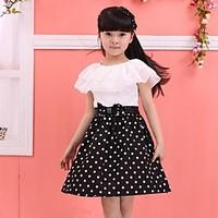 girls dress cotton blend winter spring fall black blue red