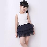 Girl Casual/Daily Solid Skirt-Chiffon Summer