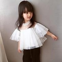 girls casualdaily solid blousepolyester summer spring fall white