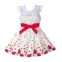 girls sleeveless dot print princess dress organic cotton summer spring ...