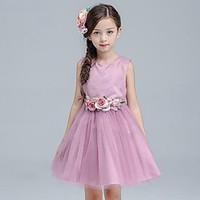 girls patchwork dress polyester summer sleeveless