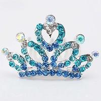 Girls In America And Europe Pop Beautiful Shiny Gradient Diamond Hairpins Crown Comb