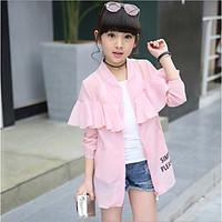 girls casualdaily solid print suit blazer cotton rayon summer spring l ...