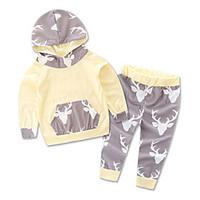 Girl Boy clothes Unisex Casual/Daily Sports School Striped Print Animal Print Sets Cotton clothing Baby kids set