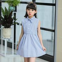 girls casualdaily beach holiday solid striped print dress cotton summe ...