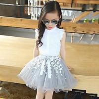 girls casualdaily patchwork sets rayon polyester summer sleeveless clo ...