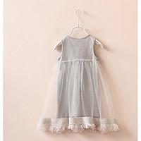 girls casualdaily solid dress cotton summer spring fall sleeveless