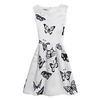 Girl\'s Print Dress, Polyester Summer Sleeveless