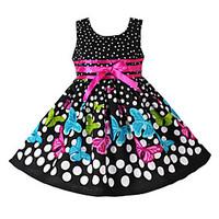 Girls Dot Butterfly Flower Print Party Pageant Children Clothing Dresses