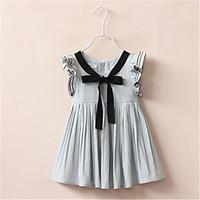 Girl\'s Casual/Daily Polka Dot Dress, Cotton Summer White / Gray