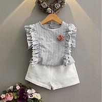 girls casualdaily print sets cotton rayon summer short sleeve clothing ...