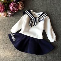 girls casualdaily solid dress cotton winter fall long sleeve