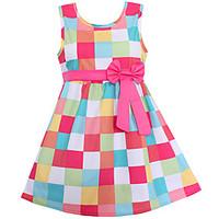 Girls Dress Colorful Plaid Cotton Dresses Party Pageant Casual Kids Clothing