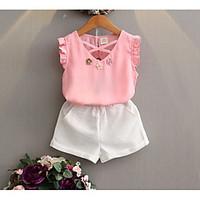 girls casualdaily print sets cotton rayon summer short sleeve clothing ...