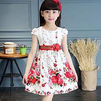 girls floral dress cotton summer short sleeve