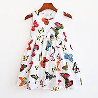 Girls Fashion Butterfly Print Party Pageant Casual Beautiful Kids Clothes Dresses