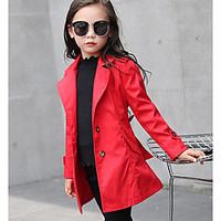 girls casualdaily solid suit blazercotton spring fall pink red gray