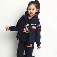 girls blue red gray clothing set cartoon rayon winter spring fall