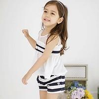 girls cotton fashion and lovely vertical bowknot sleeveless t shirt ve ...