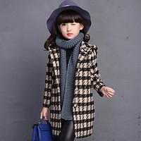 Girl\'s Casual/Daily Plaid Suit Blazer / Jacket Coat, Rayon Winter / Spring / Fall Red / White / Gray