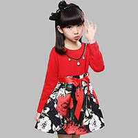 girls cotton springautumn long sleeves lace cotton princess dress