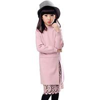 Girl\'s Casual/Daily Solid Dress / Sweater Cardigan, Rayon Winter / Spring / Fall Black / Pink / Red / Gray