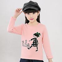 Girl\'s Cotton Fashion Spring/Winter/Autumn Casual/Daily Cartoon Print Long Sleeve T-shirt Children Under Shirt Blouse